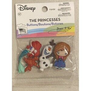 Dress It Up Disney The Princesses Shank Back Buttons Brand New In Package #B006
